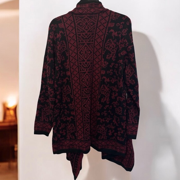 Lucky Brand cardigan sweater women’s size Large red & black NWT - Picture 3 of 3